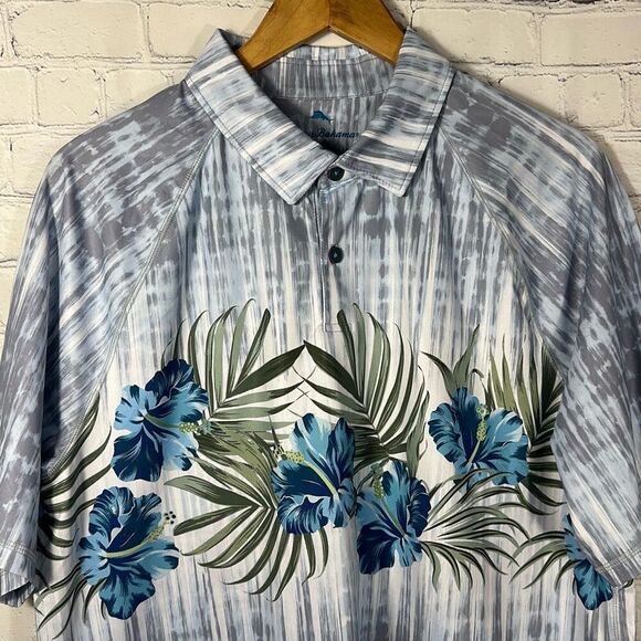 Tommy Bahama Polo Shirt Men's Large Tidepool Royale UPF 30 Islandzone - Picture 2 of 6